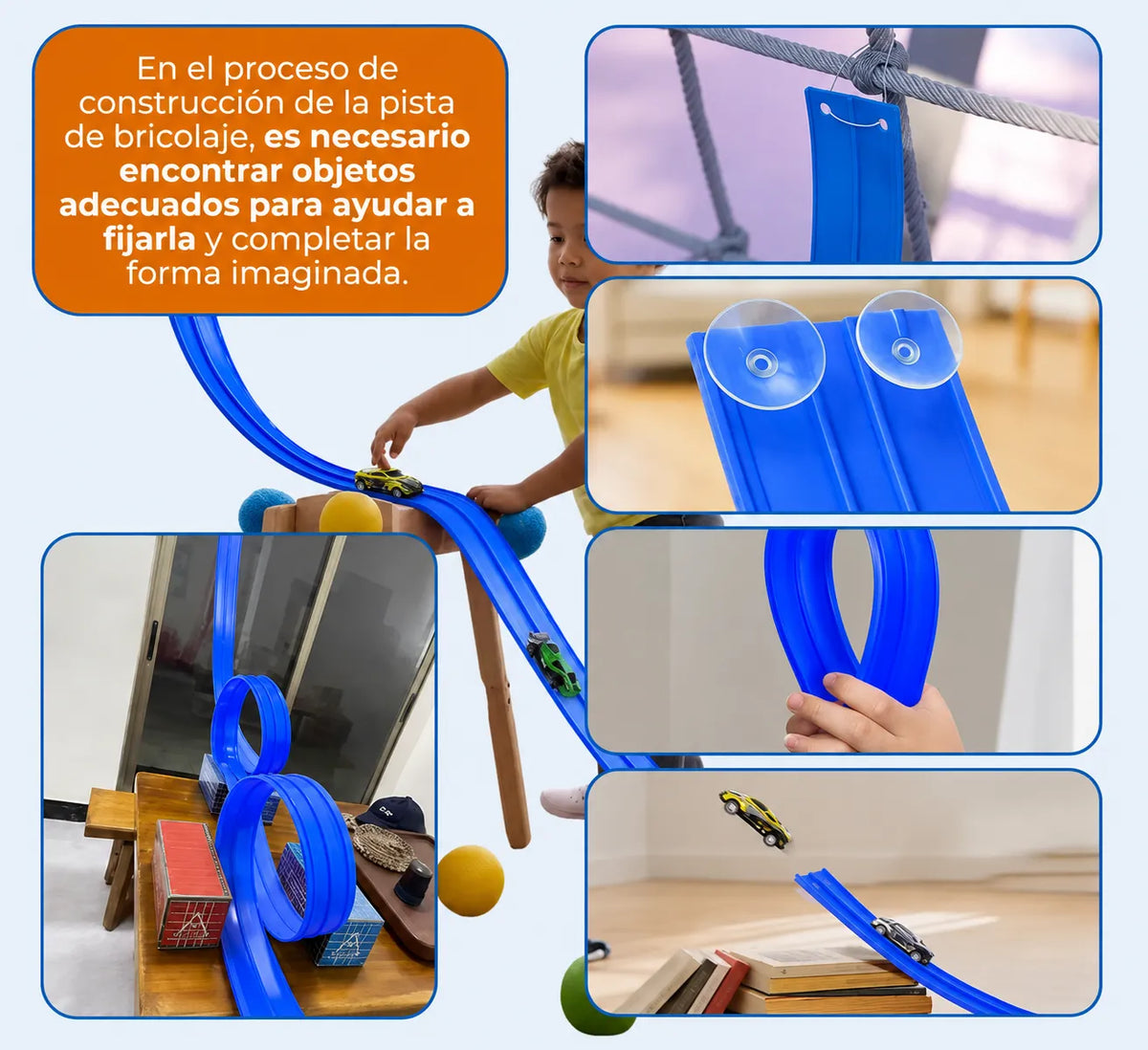 MagicTrack™ Pista de Carreras Flexible INCLUYE 4 MINI CARROS