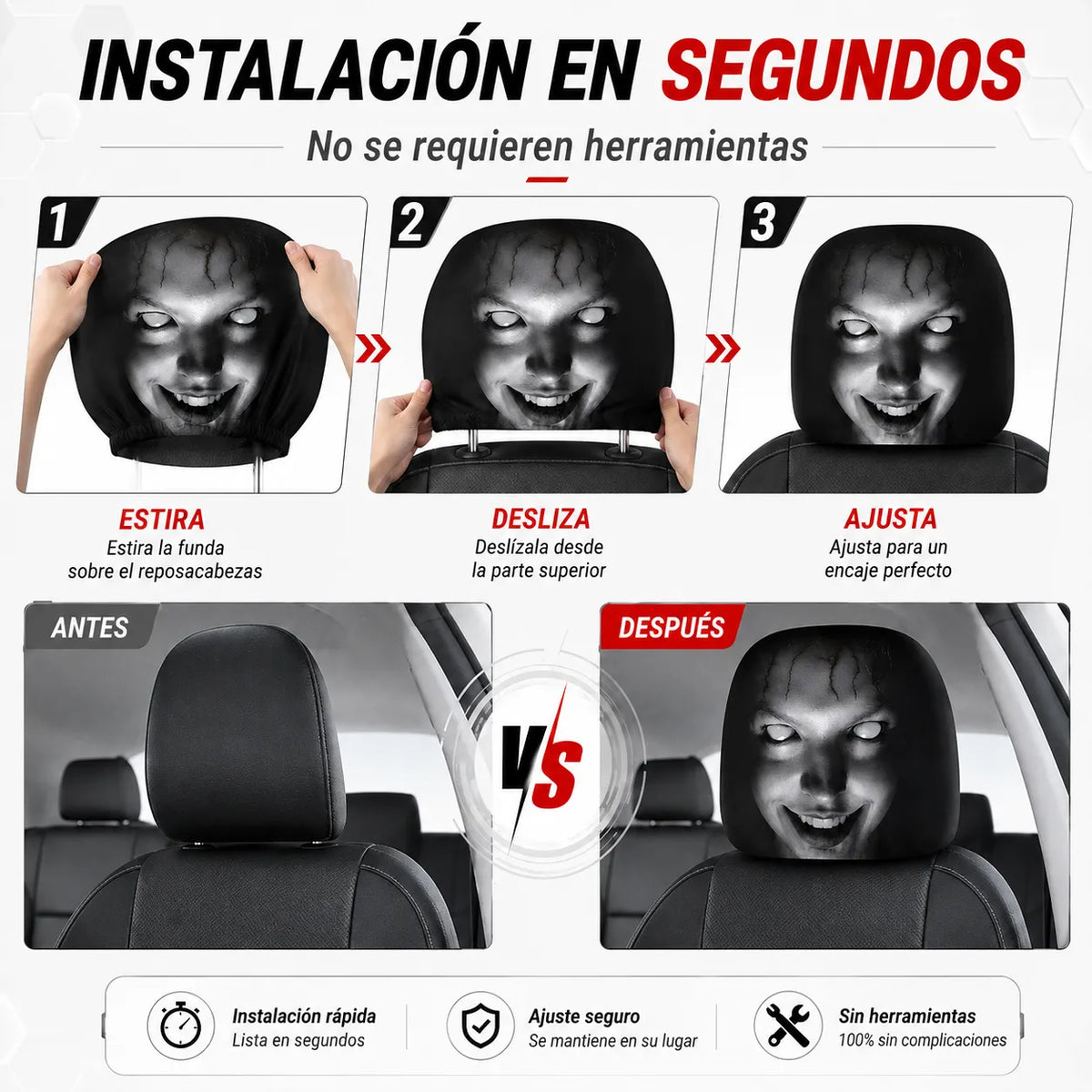 HorrorHead ™ Fundas Aterradoras para Cabeceros de carro