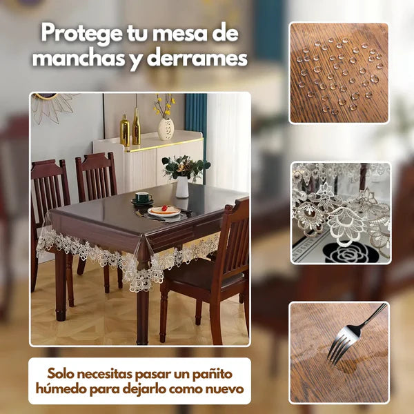 LuxeCover™ Mantel Transparente Lavable