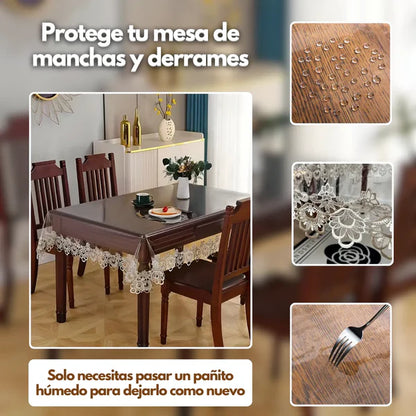 LuxeCover™ Mantel Transparente Lavable