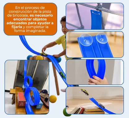 MagicTrack™ Pista de Carreras Flexible INCLUYE 4 MINI CARROS UPSELL