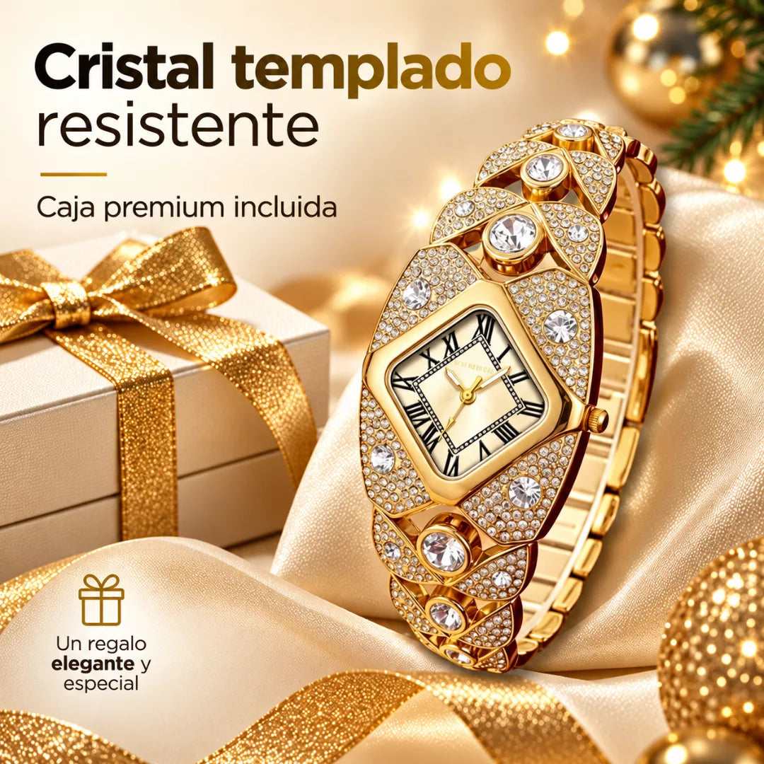 Crystelle™ Reloj de cuarzo Vintage + Caja Premium Navidad