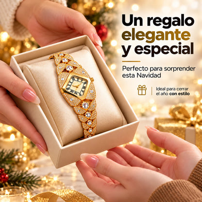 Crystelle™ Reloj de cuarzo Vintage + Caja Premium Navidad