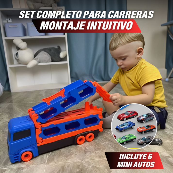 RaceTruck Camión de Carreras con Pista incluye mini autos